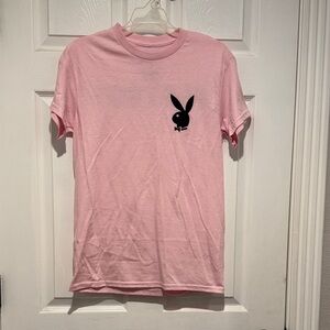 PLAYBOY Light Pink T-Shirt with Black Bunny Logo